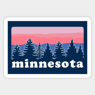 Northern Minnesota Pine Tree Sunset Magnet